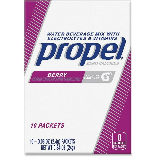 Propel Lemon Beverage Mix Packets with Electrolytes and Vitamins - Powder - 0.08 oz - 120 / Carton Propel Lemon Beverage Mix Packets with Electrolytes and Vitamins - Powder - 0.08 oz - 120 / Carton