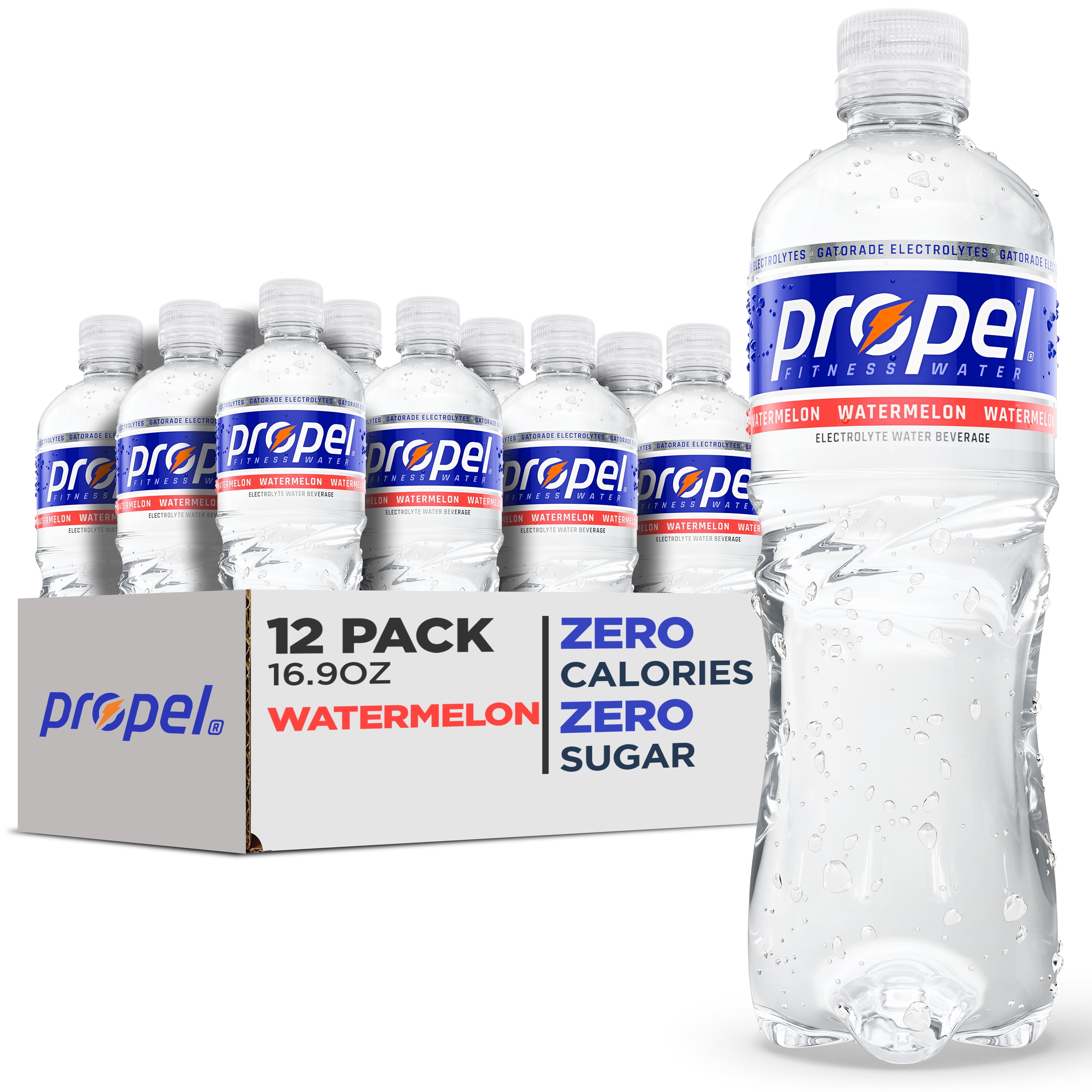 Propel, Watermelon Flavored Enhanced Water with Electrolytes, 16.9 fl oz, 12 Pack Bottles