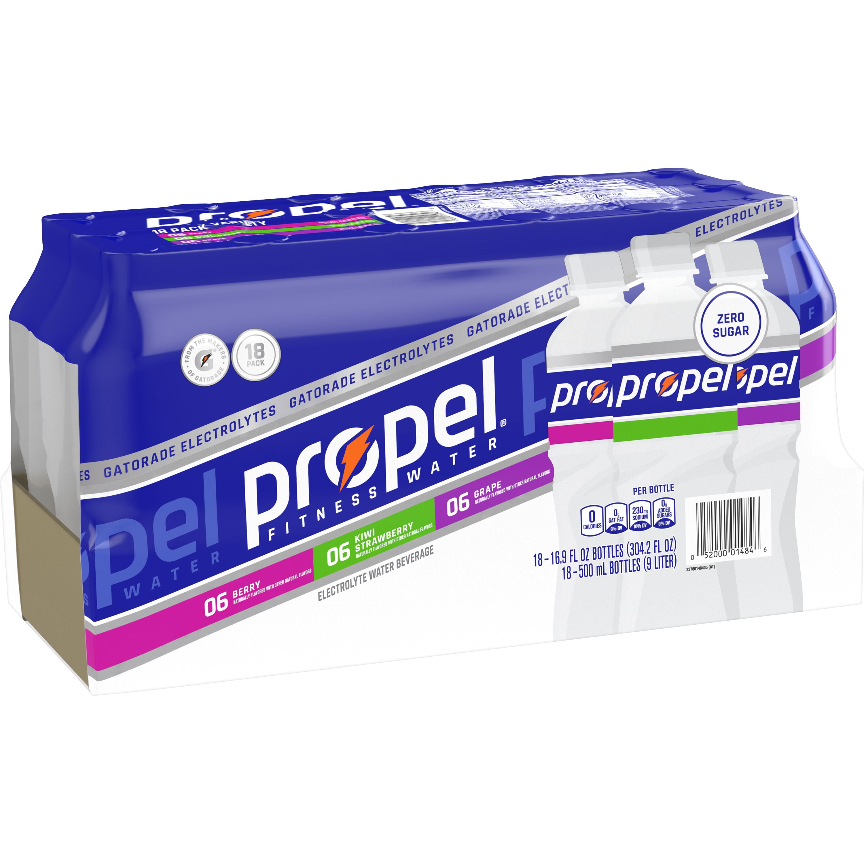 Propel Electrolyte Enhanced Water Sports Drink, Variety Pack, Zero Calorie & Zero Sugar Hydration with Electrolytes and Vitamins C & E, 16.9 fl oz Water Bottles (12 Pack)