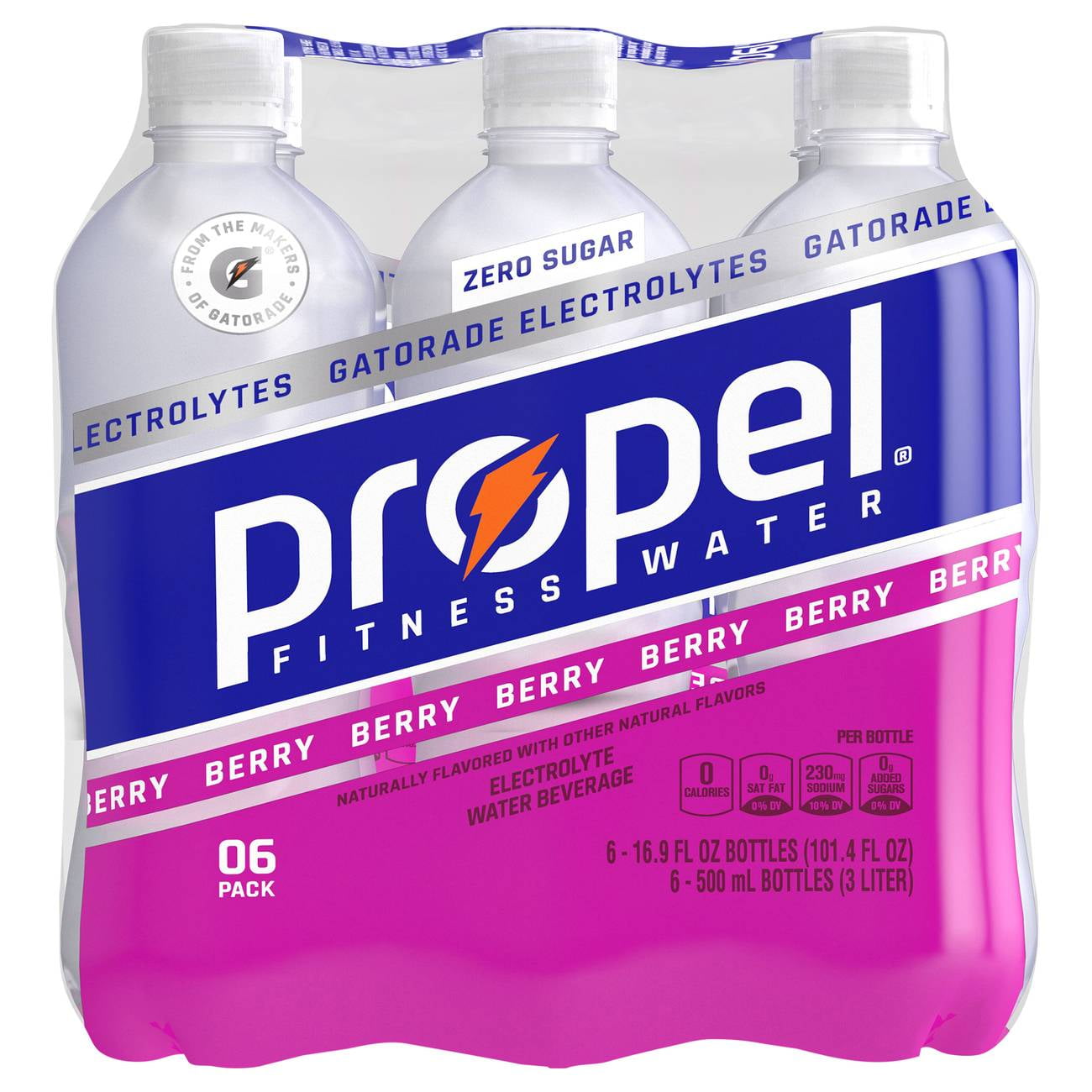 Propel Zero Calorie Berry Water Beverage 16.9 oz Bottles 6 pk