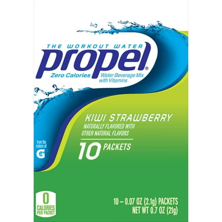 Propel Zero Calorie Kiwi Strawberry Water Beverage Mix, 0.07 Oz., 10 Count