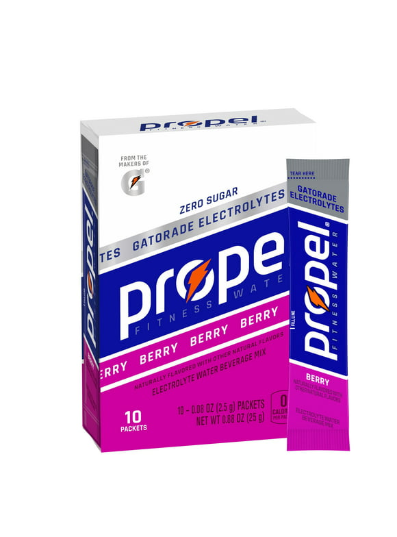 Propel Zero Sugar Berry, Powdered Electrolyte Vitamin Drink Mix, 0.08 oz, 10 Packets