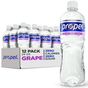 Propel Zero Sugar Electrolyte Water, Grape, 16.9 fl oz, 12 Count Bottles