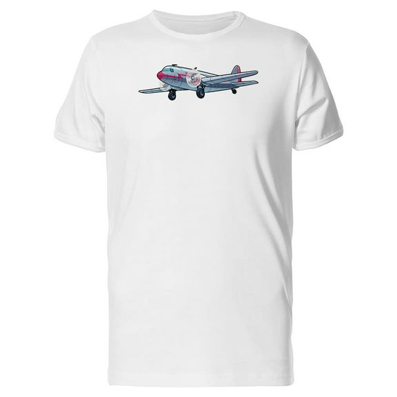 Propeller Airliner Cartoon T-Shirt Men -Image by Shutterstock, Male x-Large