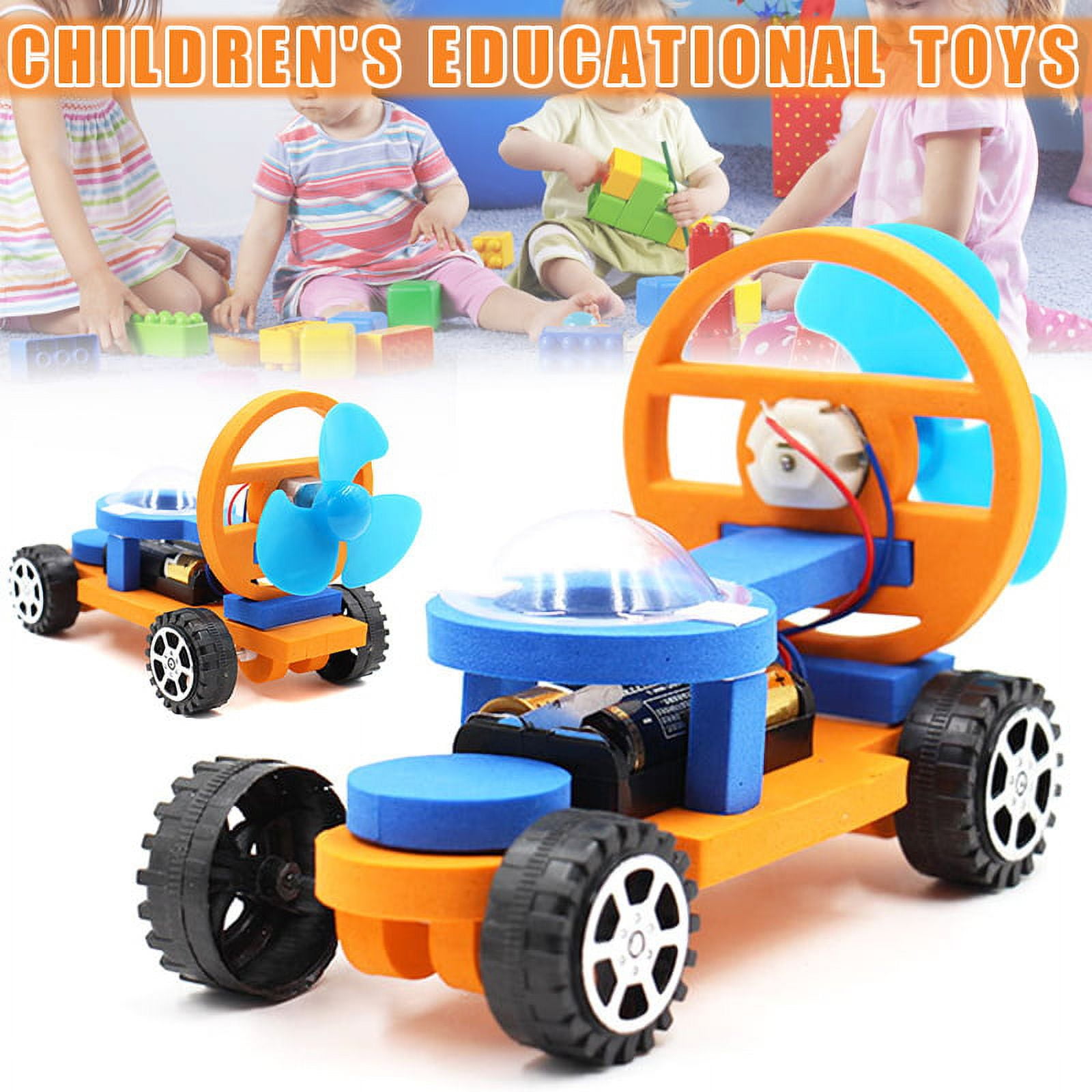 Propeller Car Assemble Toy Kit DIY Kids Physics Science Educational