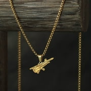 CXWIND Propeller Driven Aircraft Engraved Pendant Cessna Plane Necklace for Men and Women
