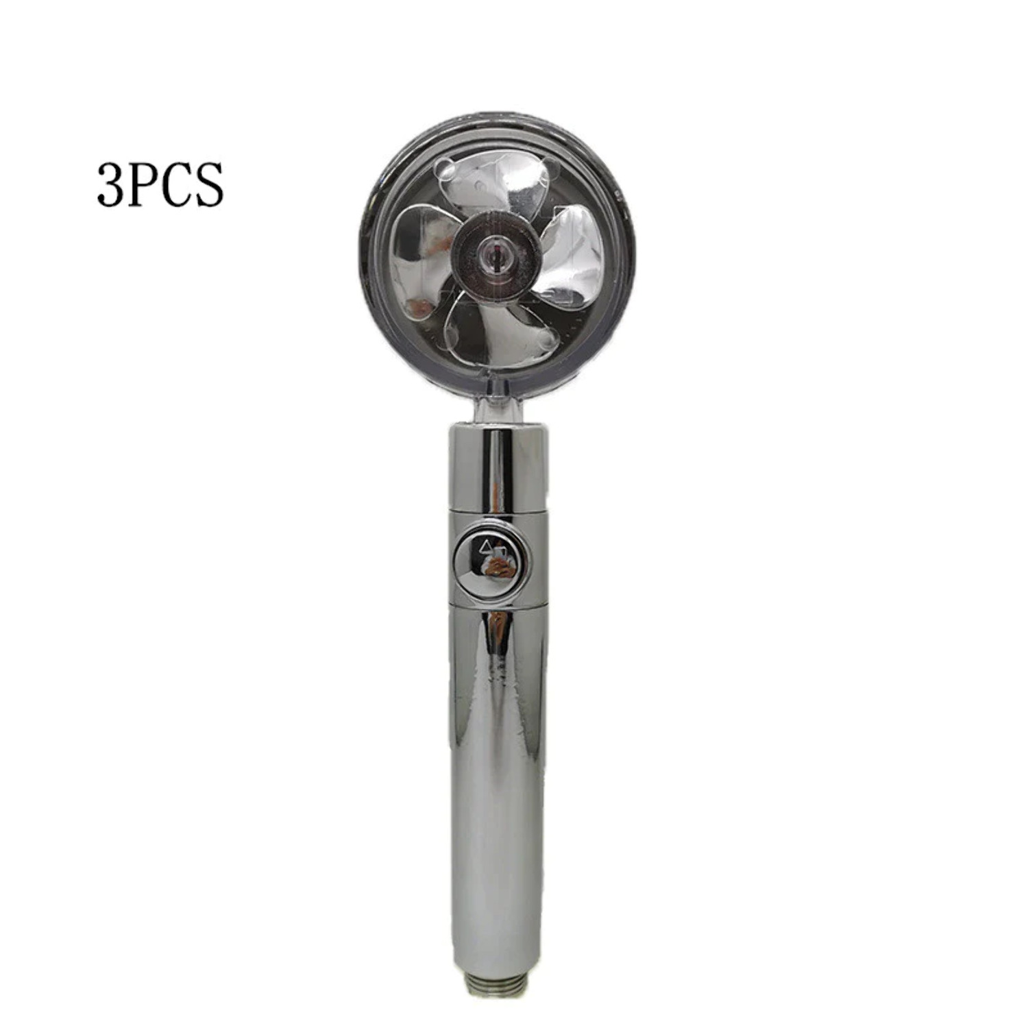 Propeller Driven Shower Head With Stop Button And Cotton Filter