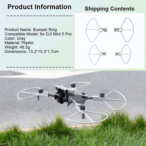 Propellers Protector Bumper Guard for DJI Mini 5 Pro Drone Accessories,Propeller Holder Anti-Collision Ring, Lightweight Protective Frame with Landing Skid