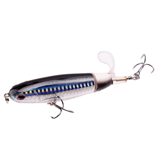Propeller Tail Pencil Bait, Floating Rotating Topwater Hard Lure 4.33in 0.53oz for Trout Bass Freshwater Saltwater
