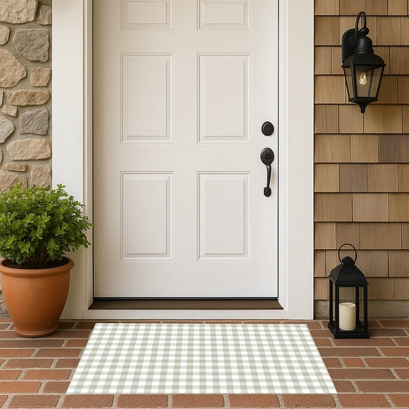 Proper Gingham Outdoor Doormat