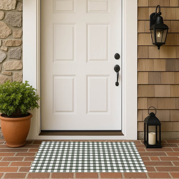 Proper Gingham Outdoor Doormat