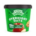 thumbnail image 1 of Proper Good Apple Cinnamon Overnight Oats, 15g Protein, Shelf-Stable, 2.2 oz Tub, 1 of 1