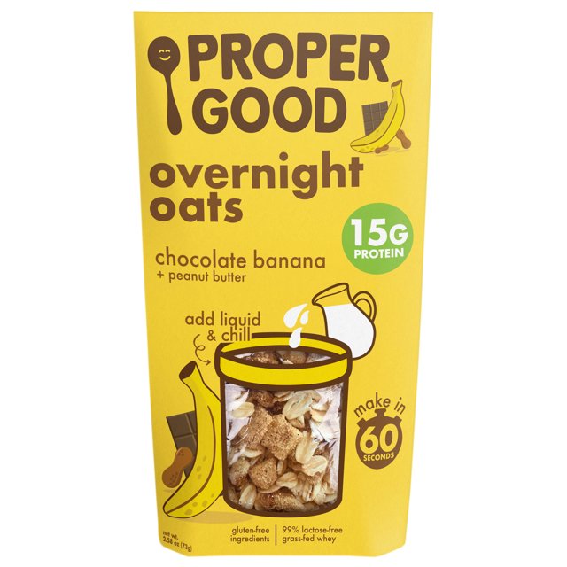 Proper Good Chocolate Banana Peanut Butter Overnight Oats, 15g Protein