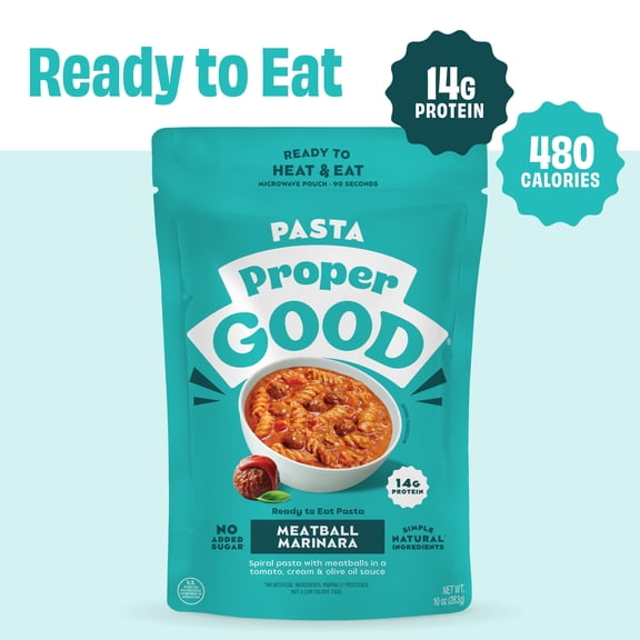 Proper Good Meatball Marinara Ready to Serve Meal, 10 oz, Shelf-Stable, 1 Pack