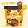 thumbnail image 1 of Proper Good Peanut Butter Cup Overnight Oats, 15g Protein, Shelf-Stable 2.2 oz Tub, 1 of 15