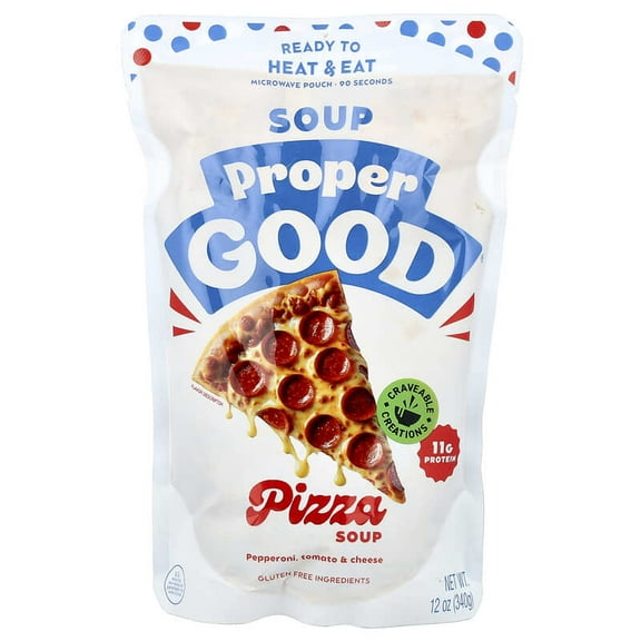 Proper Good, Pizza Soup, Pepperoni, Tomato & Cheese, 12 oz