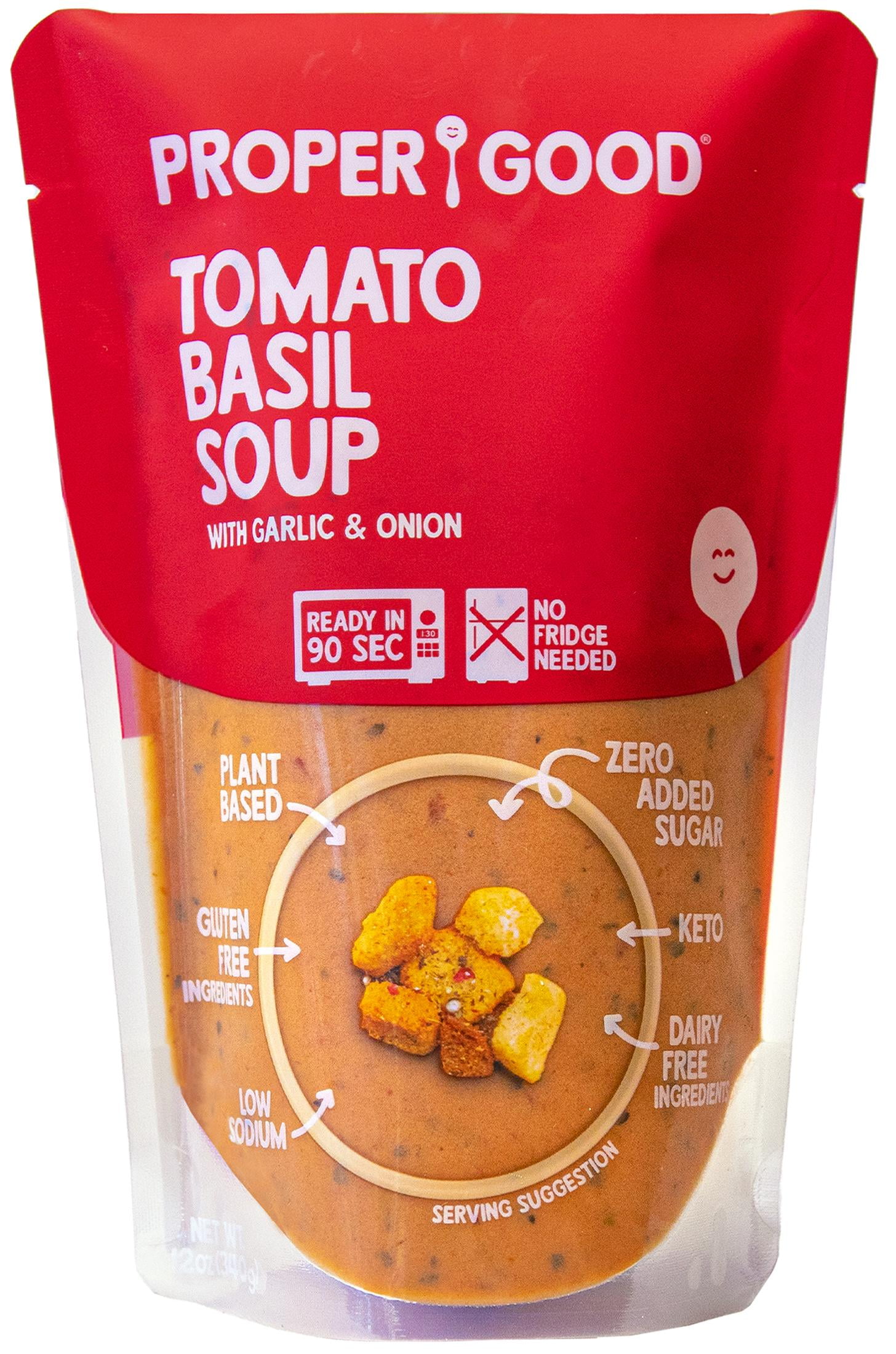 Proper Good Ready to Serve Tomato Basil Soup, 12 oz, ShelfStable