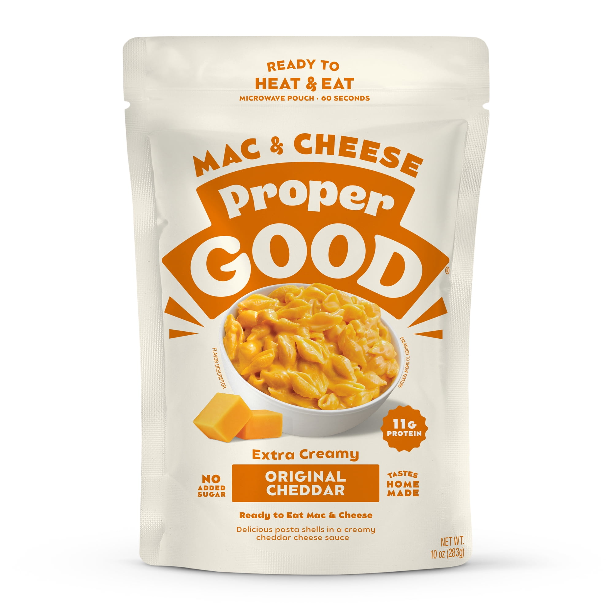 Proper Good Original Cheddar Mac & Cheese, Ready in 60 Seconds, Shelf-Stable 10oz Pouch