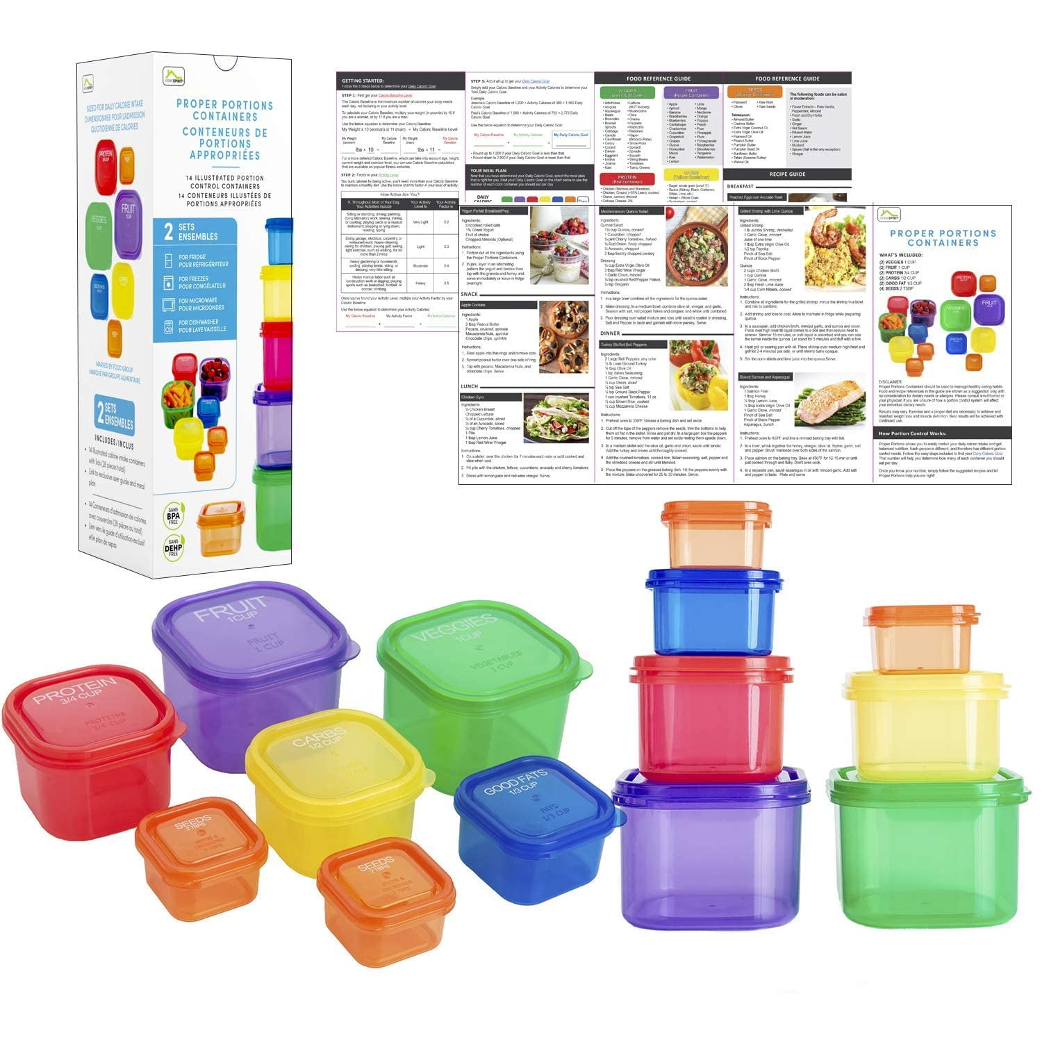 Proper Portions Containers for Weight Loss 21 Day Diet Plan Bariatric Portion Control Cups