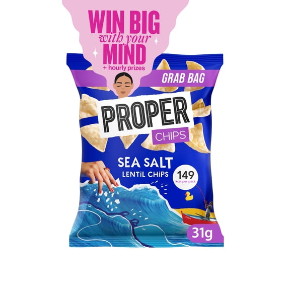 Proper Sea Salt Lentil Chips 31g, Imported from Britain