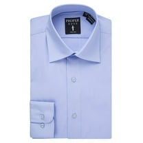 Proper Shirtings Boy's P300JABR Solid Poplin Long Sleeve Dress Shirt -Powder Blue - 8