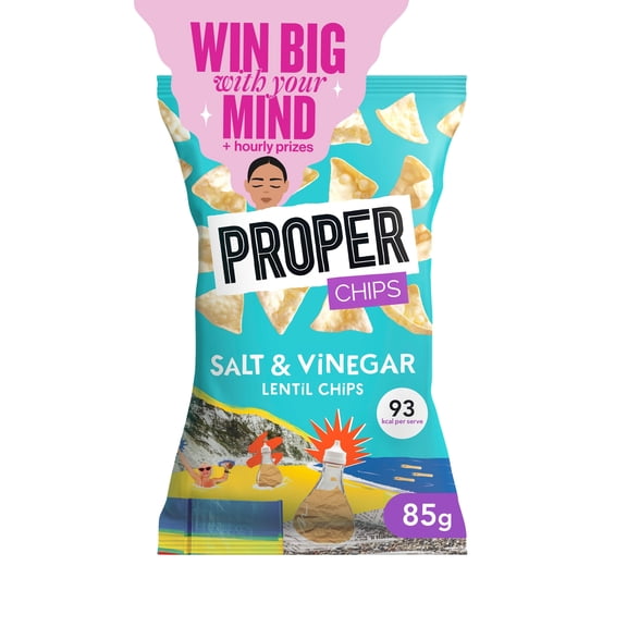 Properchips Salt & Vinegar Lentil Chips 85G, Imported from Britain