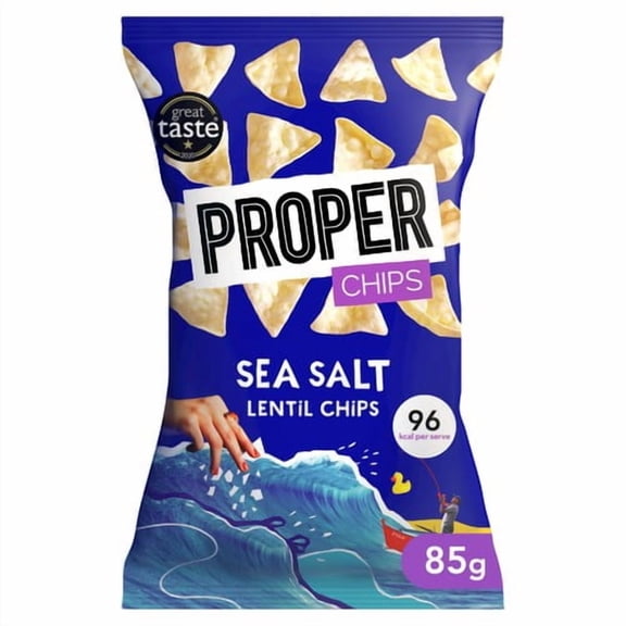 Properchips Sea Salt Lentil Chips 85g, British Import (Pack of 6)