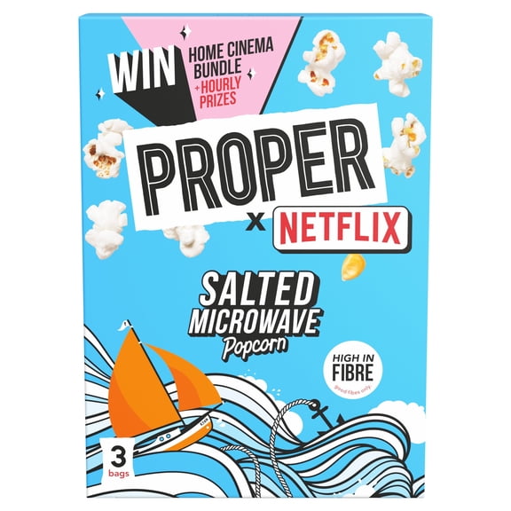 Propercorn Salted Microwave Popcorn 3X70g, Imported from Britain