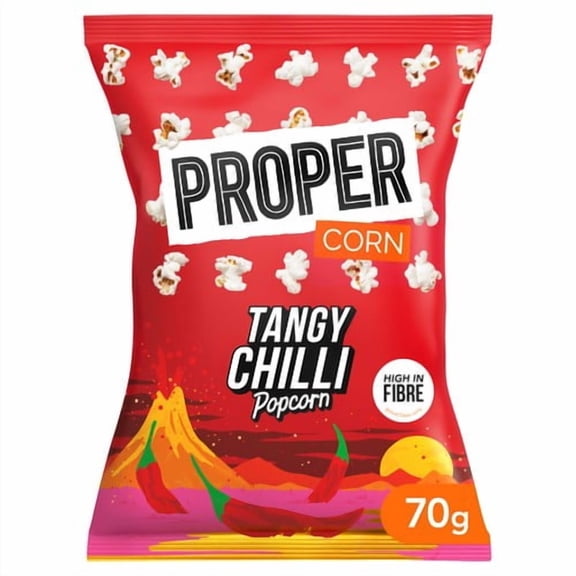 Propercorn Tangy Chilli Popcorn 70g, British Import (Pack of 6)