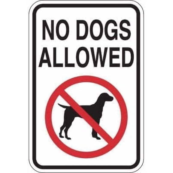 Property No Dogs Allowed Outdoor Activity Prohibition Metal Sign 8x12 Inch for Security Use Residential Home Yard Farm Ranch Commercial Property Indoor Outdoor Wall Display Property Regulation Notice