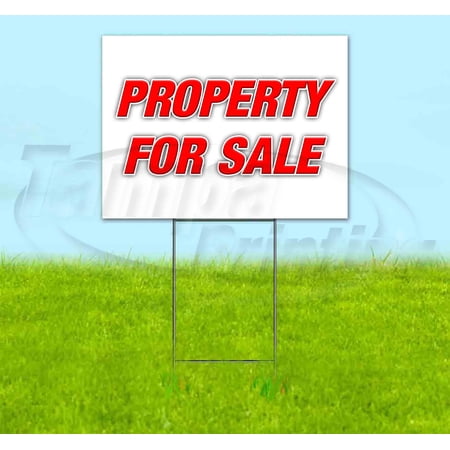 Property For Sale (18" x 24") Yard Sign, Includes Metal Step Stake
