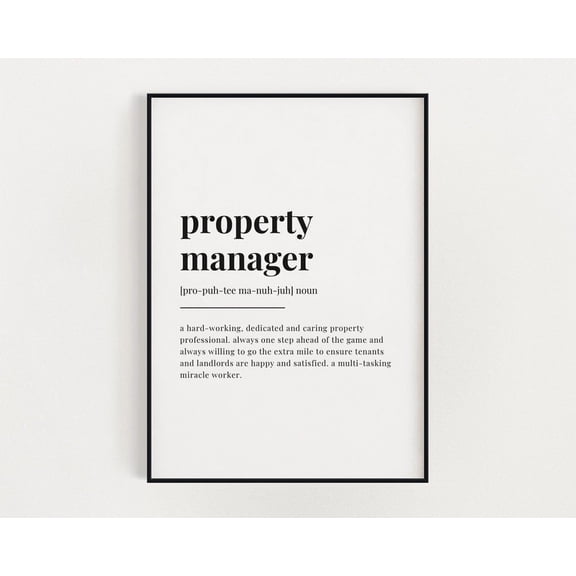 Property Manager Definition Print Wall Art Print Quote Wall Art Typography Print Dictionary Print Definition Print Office Wall Art Home Decor #3058 Art