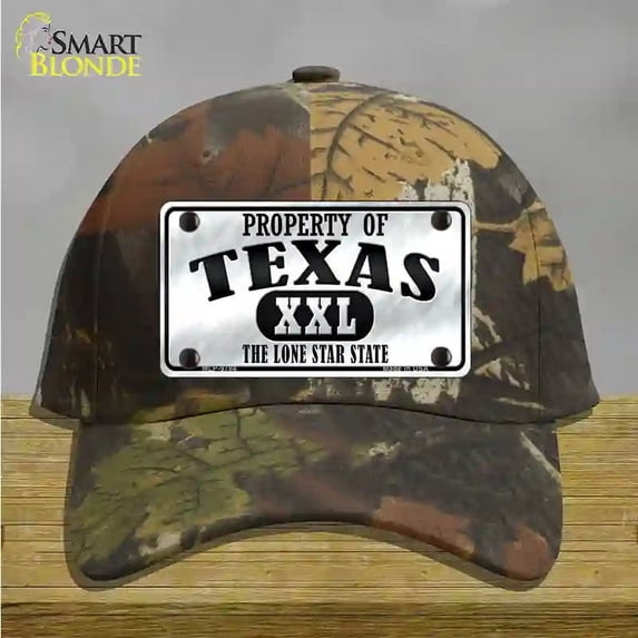 Property Of Texas Novelty License Plate Hat Cotton Camoflauge