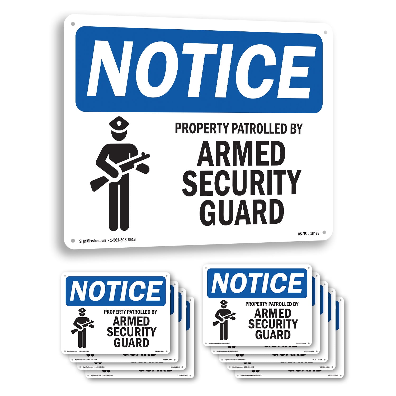 Property Patrolled By Armed Security Guard OSHA Notice Rigid Plastic ...