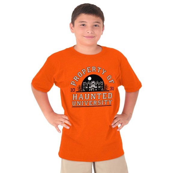Property of Haunted University Crewneck T Shirts Boy Girl Teen Brisco Brands XS