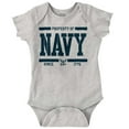 thumbnail image 1 of Property of US Navy Logo Since 1775 Romper Boys or Girls Infant Baby Brisco Brands 12M, 1 of 6