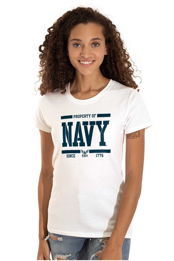 Property of US Navy Logo Since 1775 Women's T Shirt Ladies Tee Brisco Brands M