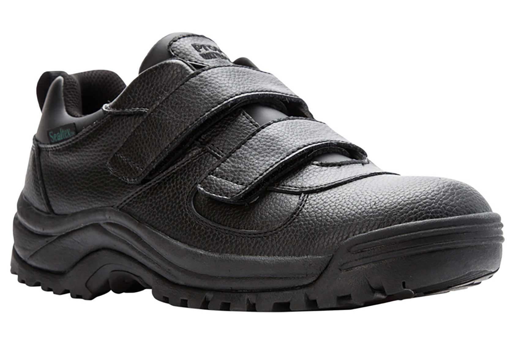 Propet Men's Cliff Walker Low Strap Waterproof Walking Shoe Black Leather - MBA023LBLK - image 1 of 2