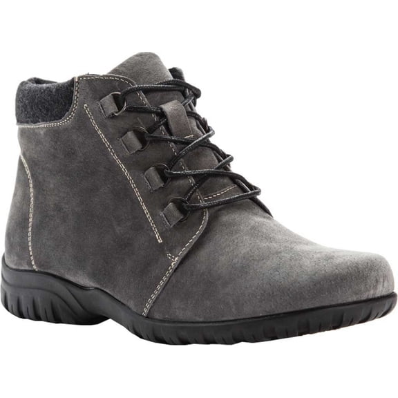 Propet Delaney Suede WFV002S 5 inch Women's Casual Boot: 9 Medium (B) Grey Lace Up