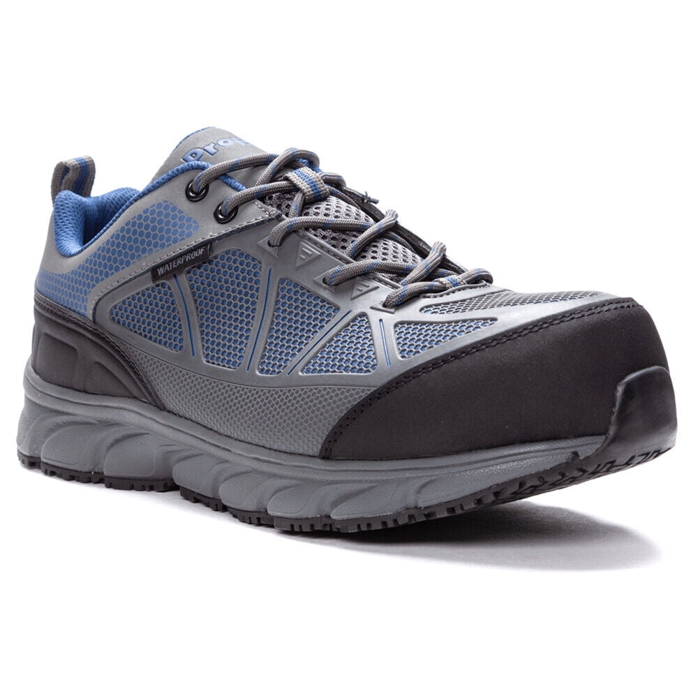 Propet Men's Seeley II Work Shoes 3E(X) Grey/Blue Men's Shoe 11 3E(X