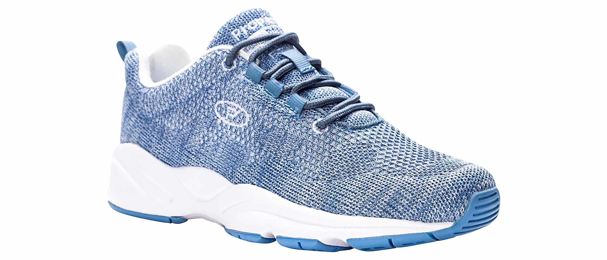 Propet Women's Stability Fly Athletic Shoe, Denim White Mesh, Sneakers ...
