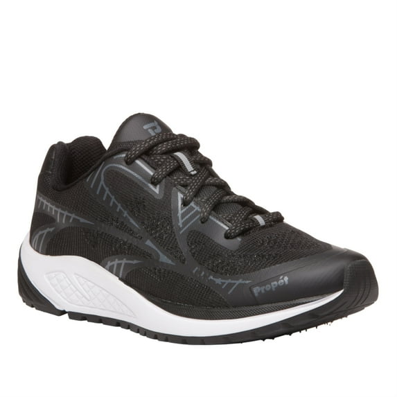 Propet One LT WAA022M Women's Athletic Shoe: 6.5 XX-Wide (4E) Black/Grey Lace Up