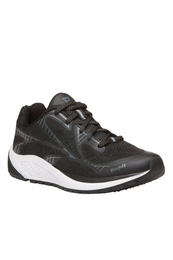 One LT WAA022M Women's Athletic Shoe: 6.5 XX-Wide (4E) Black/Grey Lace Up