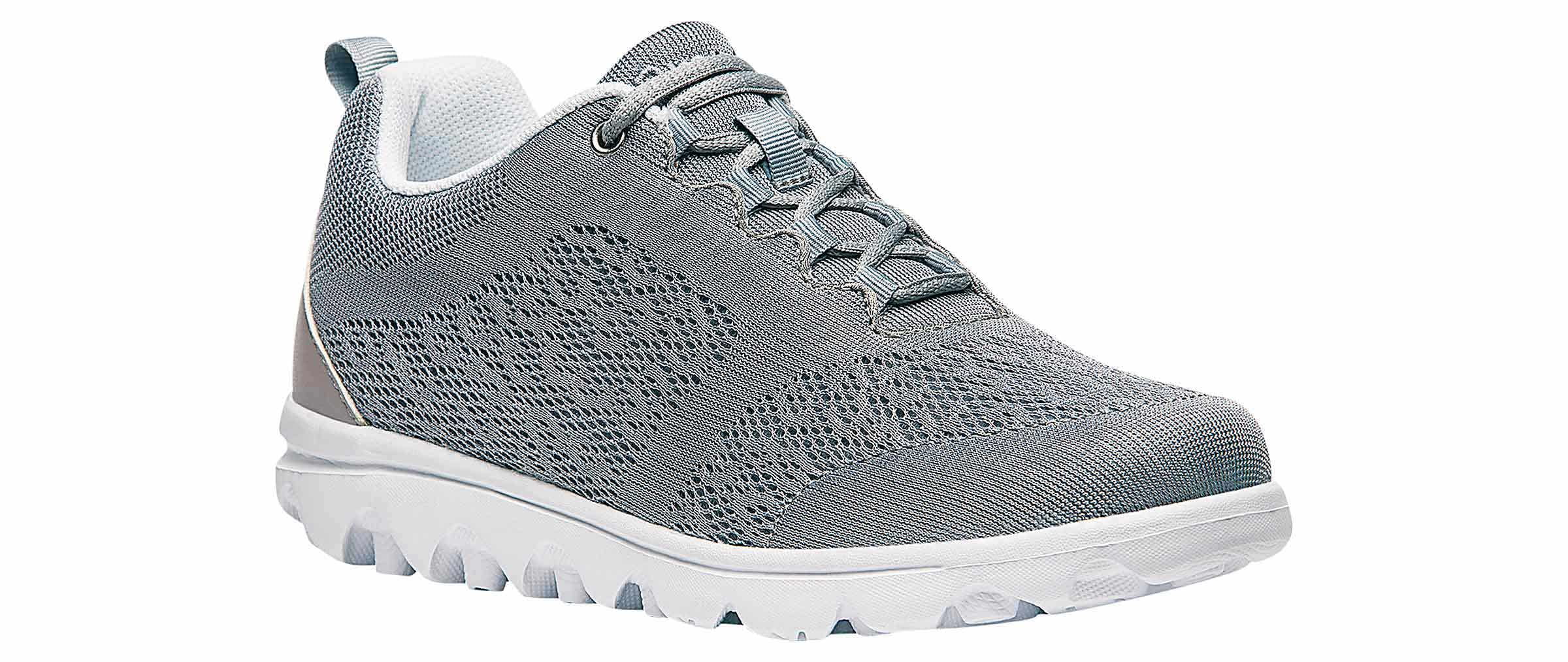 Propet Women's TravelActiv Lace Up Sneakers Silver Mesh EVA 6 2E ...