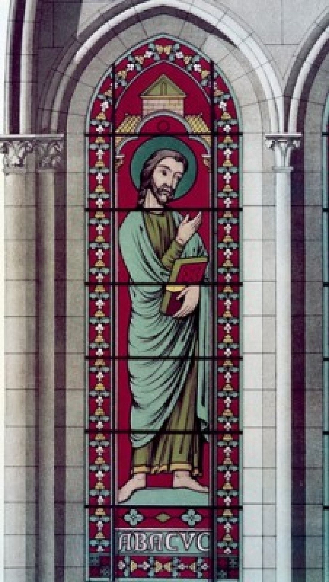 Prophet Habakkuk 13th Century 13th Century Stained Glass STAINED GLASS Canvas Art - (24 x 36)