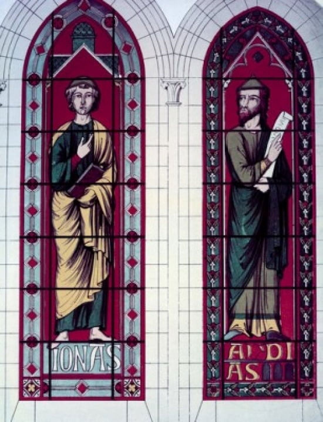 Prophets The Jonas And Abdias 13th Century Stained Glass STAINED GLASS Canvas Art - (24 x 36)