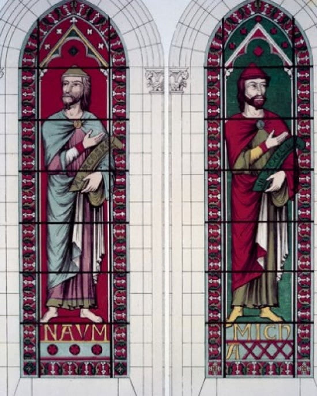 Prophets The Nahum And Micah 13th Century Stained Glass STAINED GLASS Canvas Art - (18 x 24)