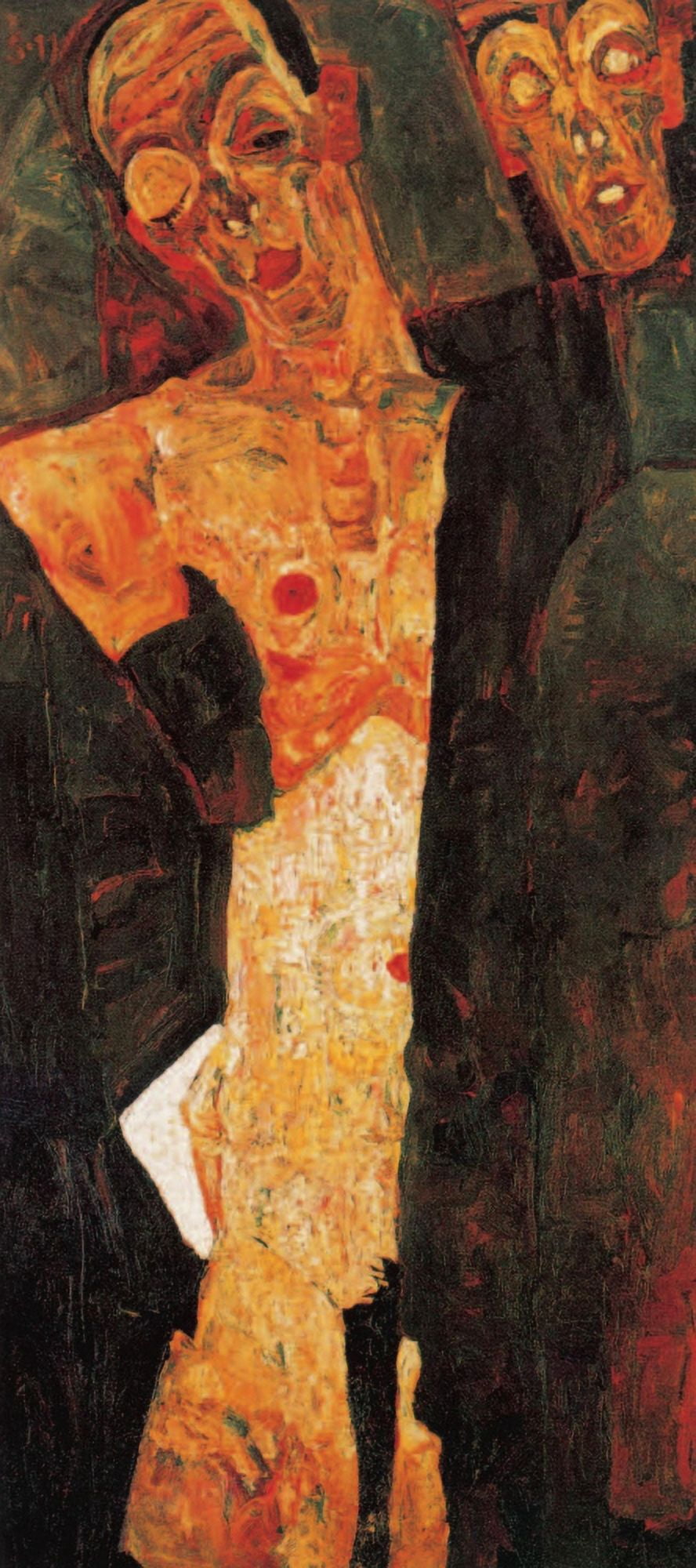 Prophets (double self-portrait) 1911 Canvas Art - Egon Schiele (18 x 24)