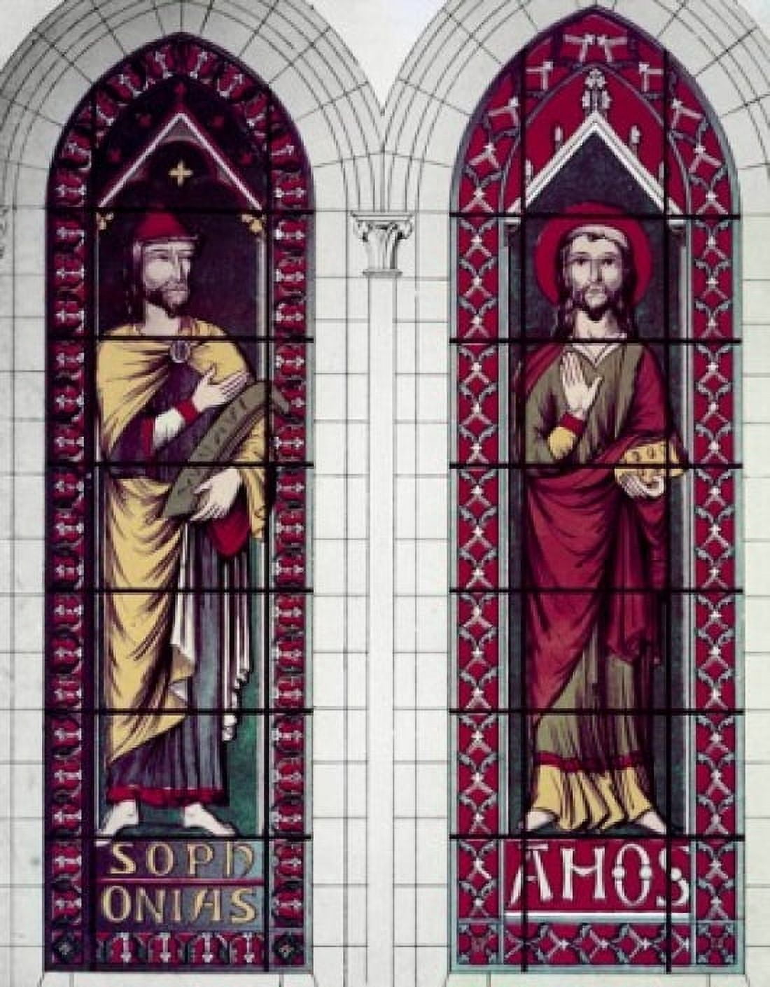 Prophets the Sophonias And Amos 13th Century Stained Glass STAINED GLASS Canvas Art -  (18 x 24)