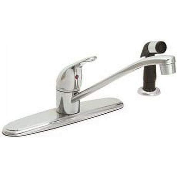 Proplus Hybrid Kitchen Faucet Single Handle Washerless Chrome With Spray, Lead Free